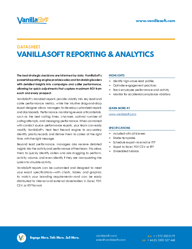 VanillaSoft Reporting Download